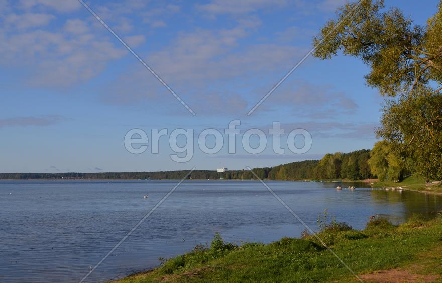 Побережье озера Нарочь в Белорусии 