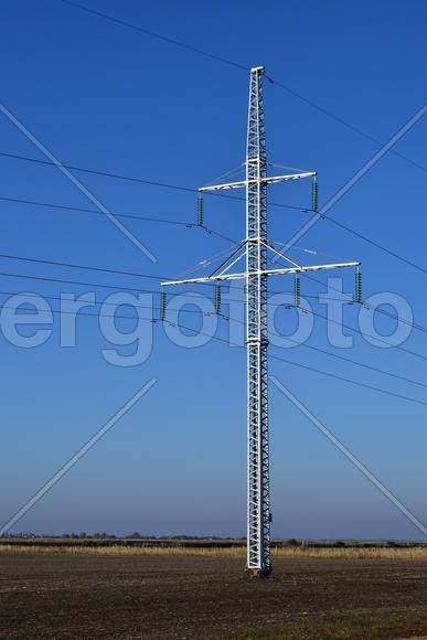 New power line along the country road