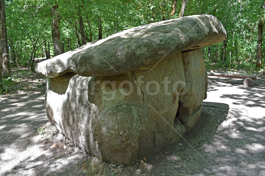 Big Shapsug dolmen. A megalytic construction in the woods of Kuban