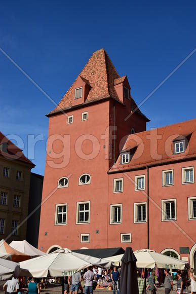 Германия - город Регенсбург, исторические постройки 