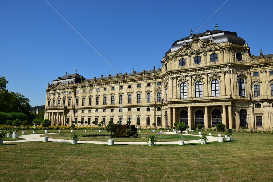 Германия - Город Вюрцбург, резиденция и парк 
