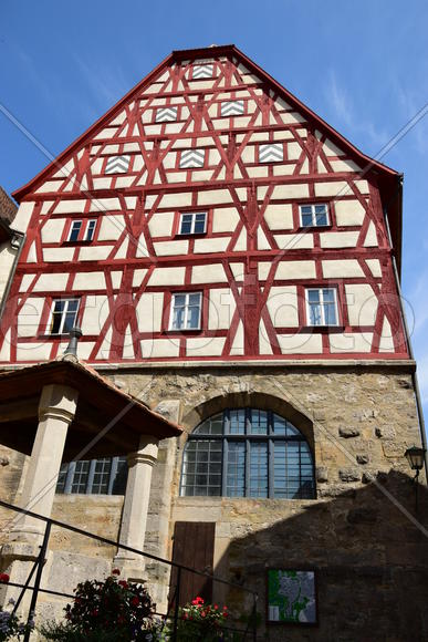 Исторический город Ротенбург в Баварии. Жилые дома 