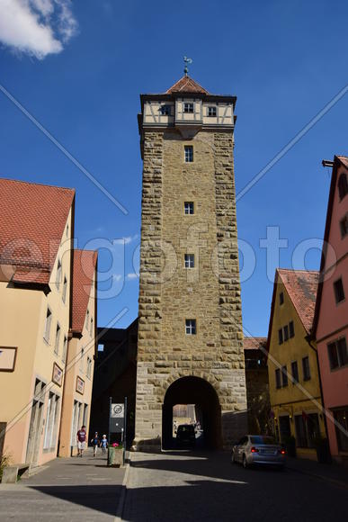 Архитектура в готическом стиле города Ротенбург в Германии
