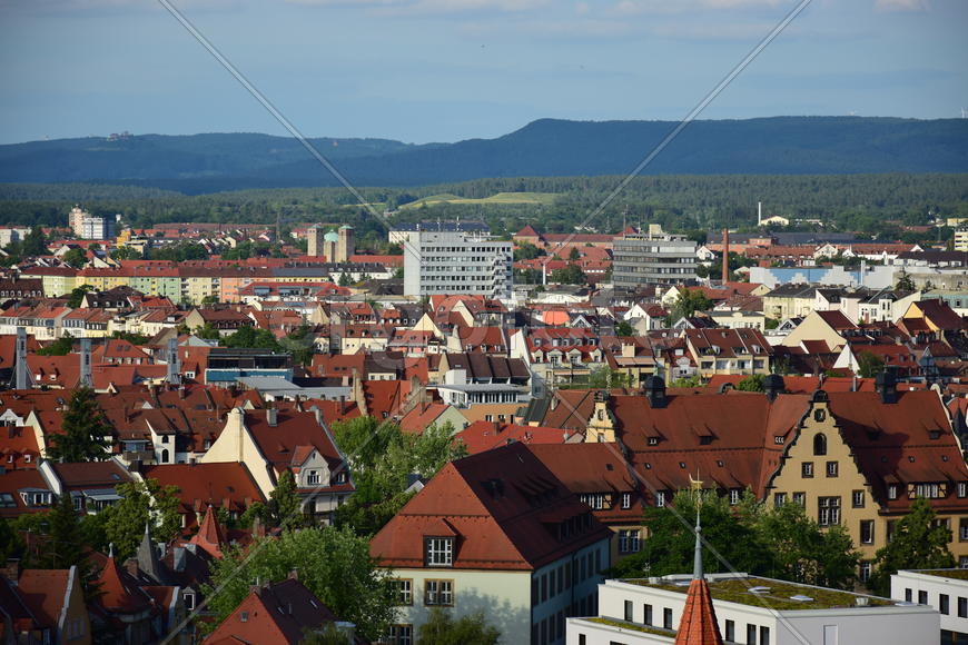 Германия - город Бамберг. Панорамный вид на город 