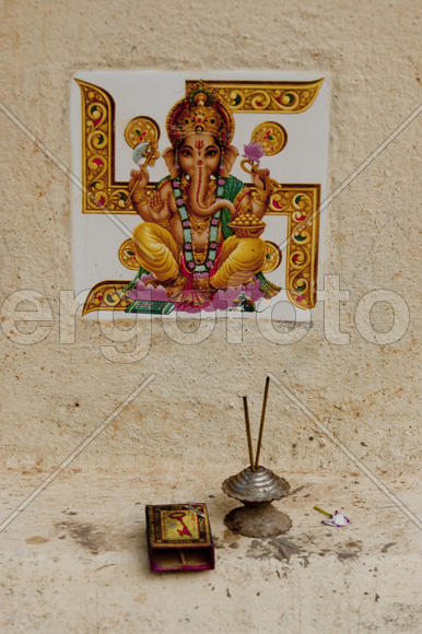Hindu village altar