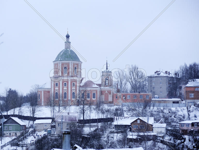 View of Trinity Monastery in Smolensk winter