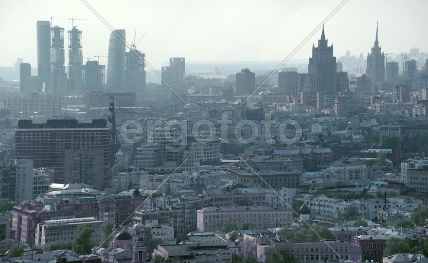 View of the hotel "President" and "Moscow City" from the top