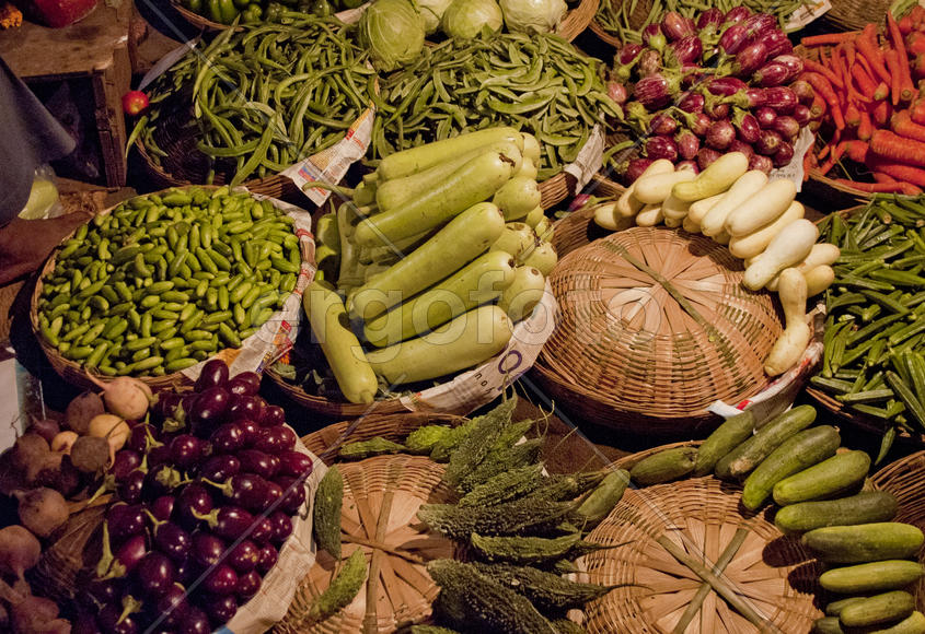 Vegetables in the market in Dubai evening