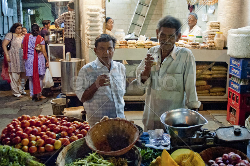 Vegetables traders in the market mumbai in india
