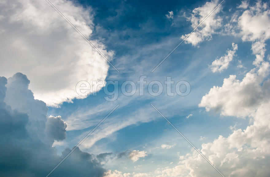 Blue sky and various cloud formations