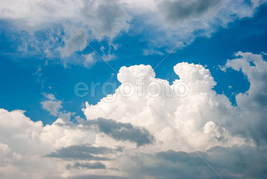 Blue sky and various cloud formations
