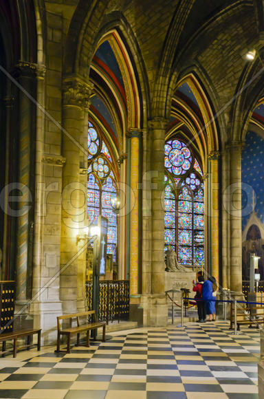 The interior of the church. The mosaics and frescoes, architectural decoration of marble, mosaic and