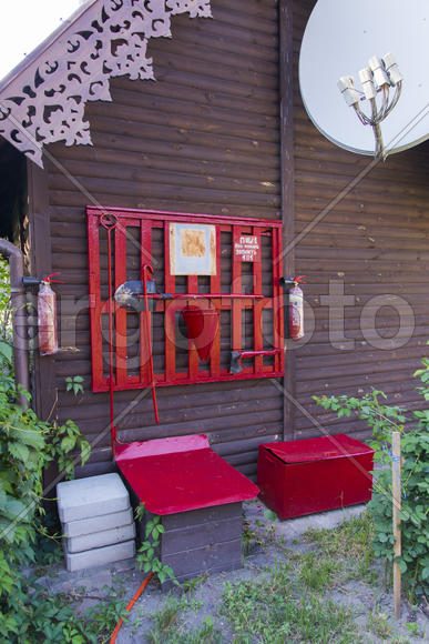 Fire Shield on the wall of a private house