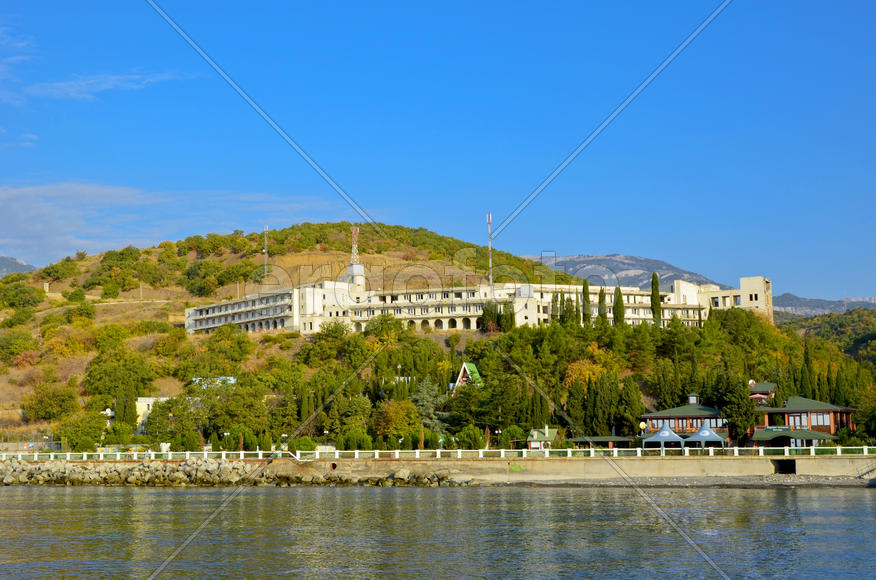 Blue bay. A magnificent view of the sea from the most southern point of Ukraine