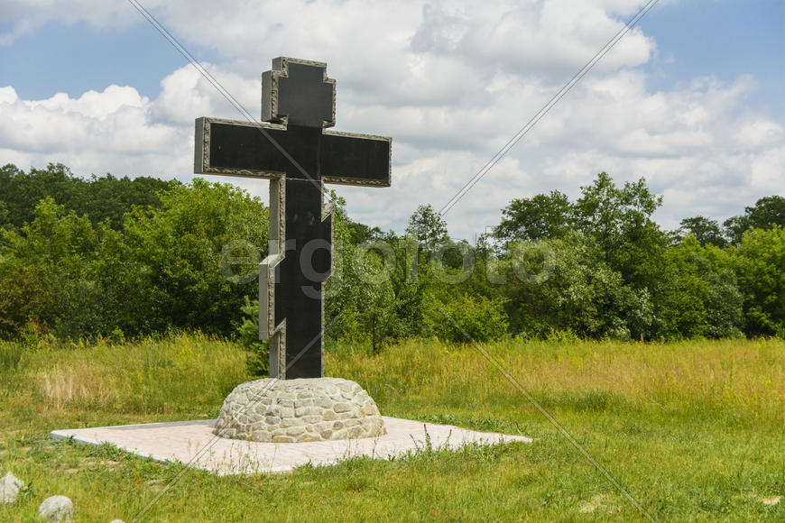 Monastery of Our Lady of Kazan. Cross in the field.