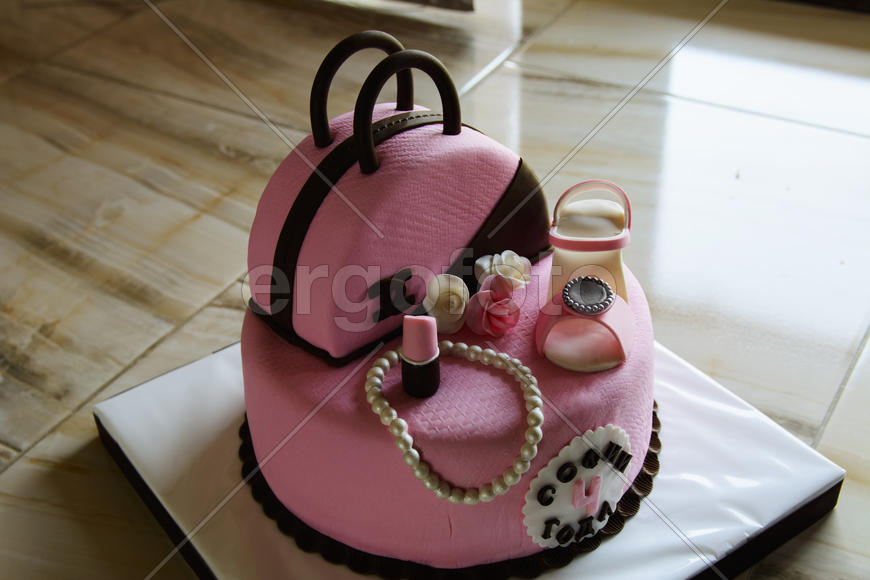 Exclusive cake at a birthday party for a child. Original decoration.