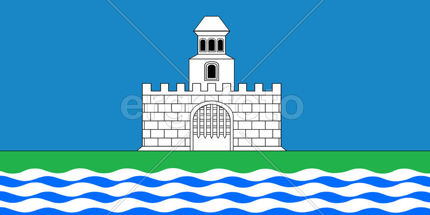 Флаг городского поселка Лоев (Loev). Беларусь
