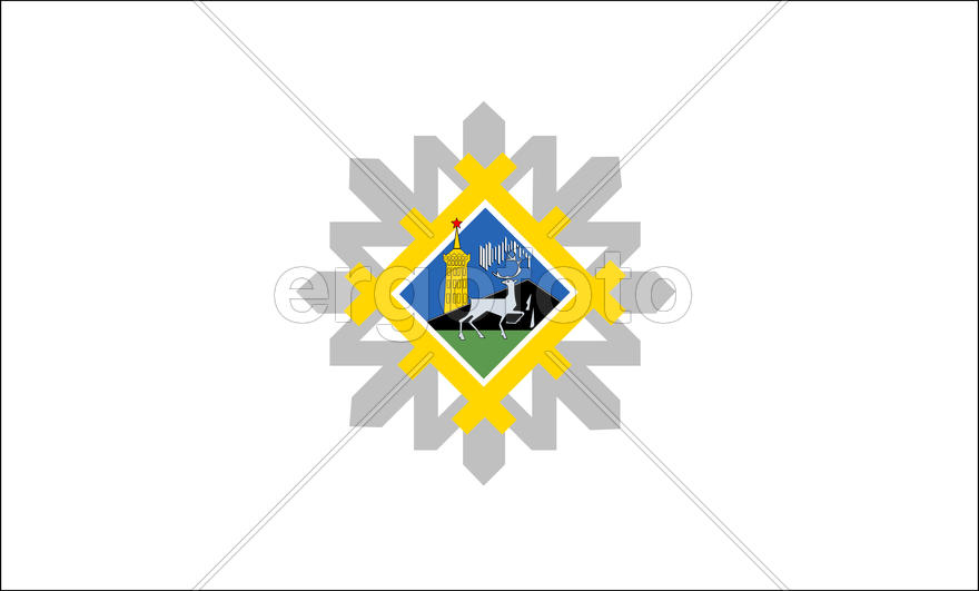 Флаг города Инты (Inta). Республика Коми
