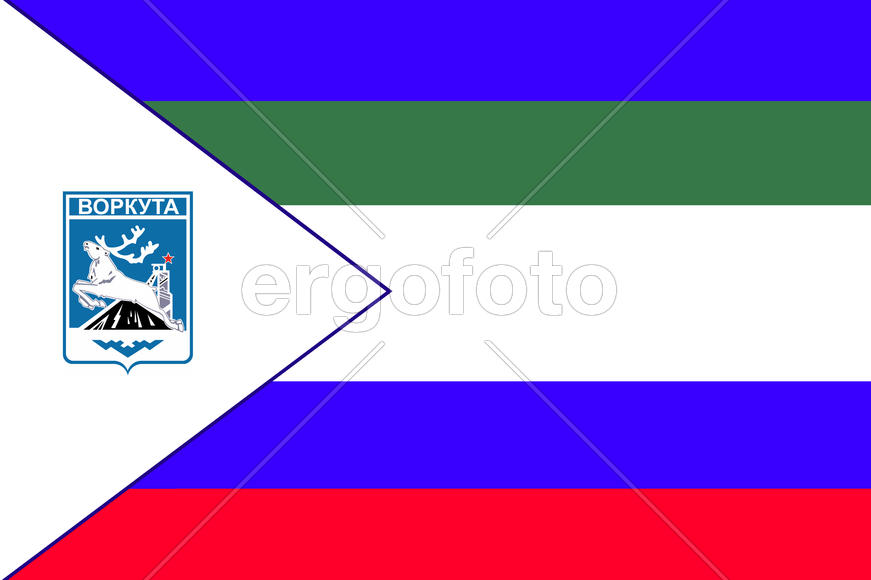 Флаг города Воркуты (Vorkuta). Коми