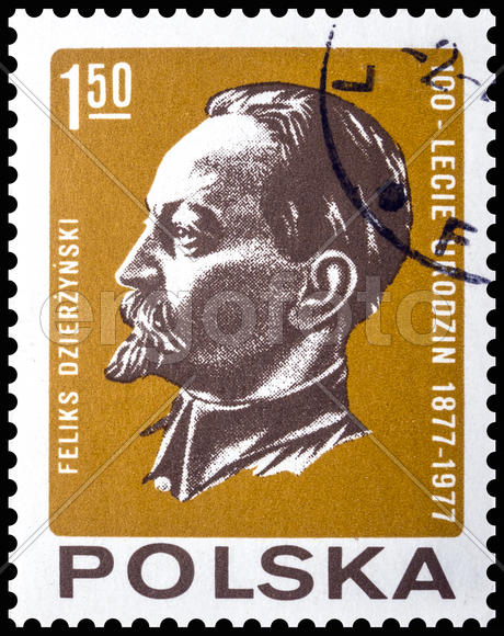 Дзержинский Ф.Э. Почтовая марка Польши 1977 года