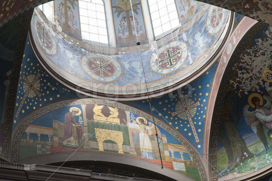 Frescos in an ancient Orthodox church were damaged from time