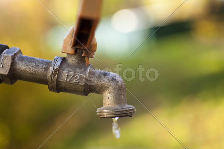 The water tap is not tightly screwed and lose water