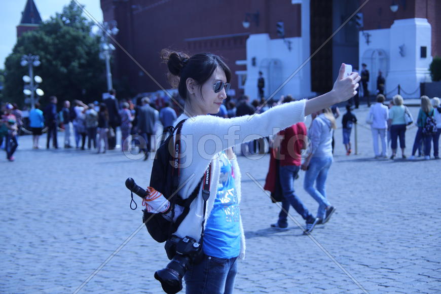 Китайская туристка на Красной площади