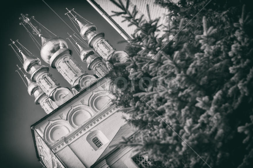 Вид на купола православной церкви, Россия