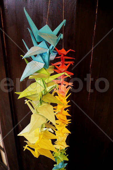 разнофветные журавлики оригами