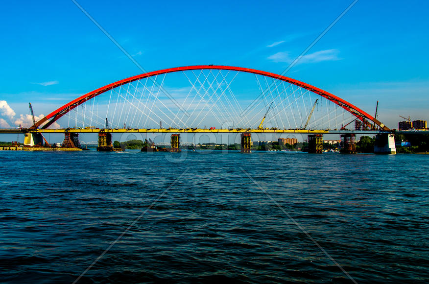 Строящийся мост через р.Обь