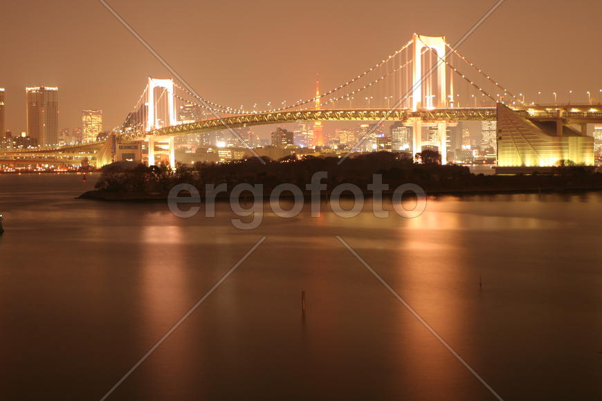 Ночной Токио и Токийский залив