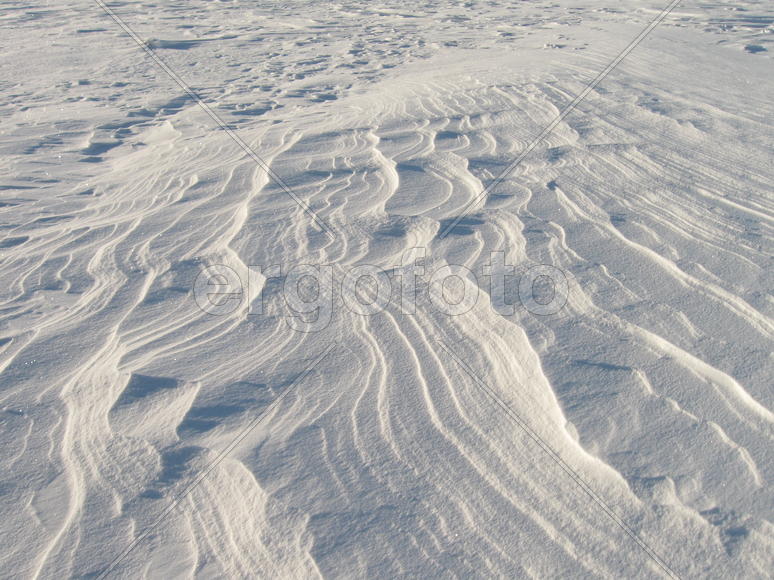 Снежные наметы на северном побережье Ладожского озера в марте