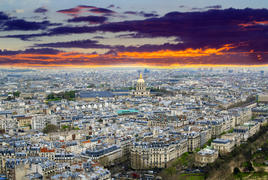 Panoramic view from the Eiffel Tower in Paris