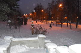 Казань. Заснеженный зимний парк 