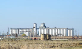 Elevator grain storage. The building for drying and storage of wheat, barley and other grains