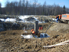 Installation of details of the pipeline. Construction works