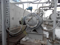 The pump for pumping of oil and  products. Oil refinery. Equipment for primary oil refining