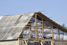 Roof of the house under construction. Construction of a private house.