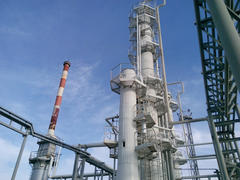  Distillation columns and heating furnace. The equipment for oil refinery                       