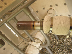 Gas ring in torch system of the closed type, appearance. An asbestine covering in a torch