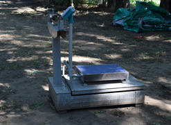 Scales for weighing the bags. The Harvesting