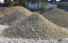 pile of stones shell. building rubble stone