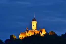 Германия - город Бамберг. Замок ночью 