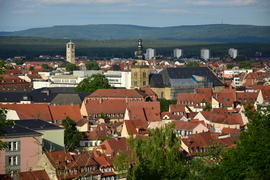 Германия - город Бамберг. Панорамный вид на город 