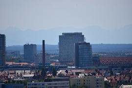 Германия, Мюнхен. Панорамный вид на город 