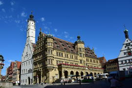 Исторический город Ротенбург в Баварии. Древнейшие здания 