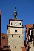 Исторический город Ротенбург в Баварии. башня с часами 