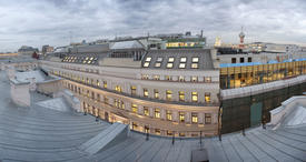 View over the roofs and the old Moscow office center