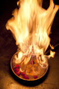 Fire on a frying pan
