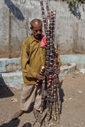Sugar cane seller in the streets of Mumbai